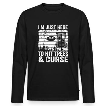 Vintage Disc Golfer cadeau sort disque golf - T-shirt manches longues Premium bio Homme - noir - Devant - Nico (187cm)