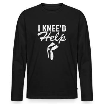 Knie Operation Künstliches Knie Geschenk Genesung - Männer Premium Bio Langarmshirt - Schwarz - Vorne - Nico (187cm)