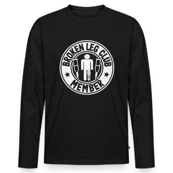Gute Besserung Gebrochenes Bein Club MItglied - Männer Premium Bio Langarmshirt - Schwarz - Vorne - Nico (187cm)