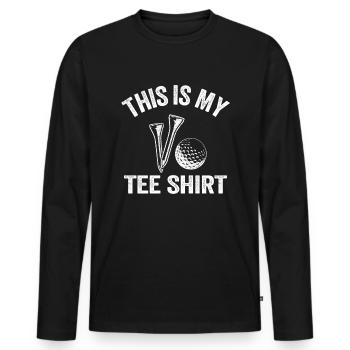 Golfer Golf Spieler Golfen Tee Sprüche Herren - Männer Premium Bio Langarmshirt - Schwarz - Vorne - Nico (187cm)