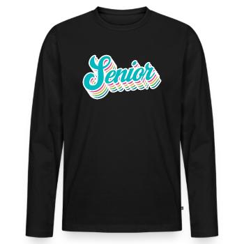 Senior - Student Class Retro Graduation Party Geschenk - Männer Premium Bio Langarmshirt - Schwarz - Vorne - Nico (187cm)
