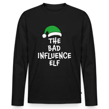 The Bad Influence Elf - Men's Premium Organic Long Sleeve Shirt - black - Front - Nico (187cm)