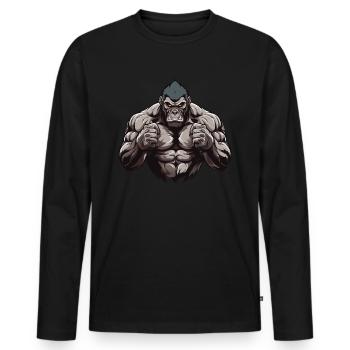 Muscles de gorille - T-shirt manches longues Premium bio Homme - noir - Devant - Nico (187cm)