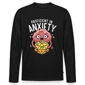Geübt in Angst - Männer Premium Bio Langarmshirt - Schwarz - Vorne - Nico (187cm)
