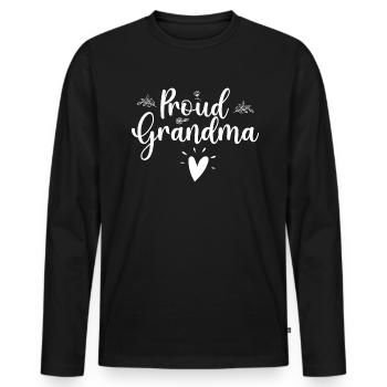 grandma. proud grandma - Men's Premium Organic Long Sleeve Shirt - black - Front - Nico (187cm)