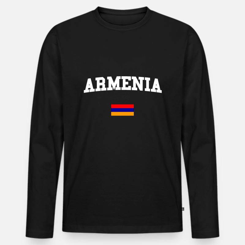 ARMENIEN - Männer Premium Bio Langarmshirt - Schwarz
