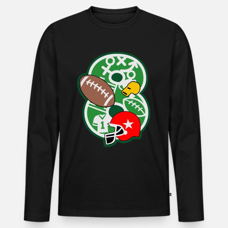 Fußball 8. Geburtstagsparty Nummer 8 - 8 Jahre - Männer Premium Bio Langarmshirt - Schwarz