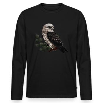 Oiseau faucon Oiseau de proie - T-shirt manches longues Premium bio Homme - noir - Devant - Nico (187cm)