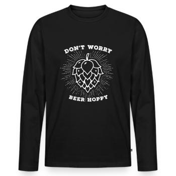 hop - Men's Premium Organic Long Sleeve Shirt - black - Front - Nico (187cm)