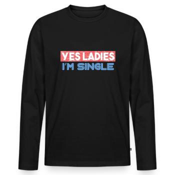 Dire drôle pour le cadeau des hommes célibataires - T-shirt manches longues Premium bio Homme - noir - Devant - Nico (187cm)