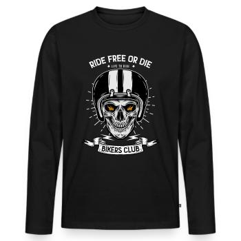 Legendary biker gift man passion motorcycle - Men's Premium Organic Long Sleeve Shirt - black - Front - Nico (187cm)