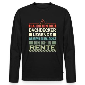 dachdecker rentner mit stil roofer dach decken - Männer Premium Bio Langarmshirt - Schwarz - Vorne - Nico (187cm)