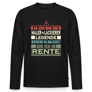 maler und lackierer rente legendärer malermeister - Männer Premium Bio Langarmshirt - Schwarz - Vorne - Nico (187cm)