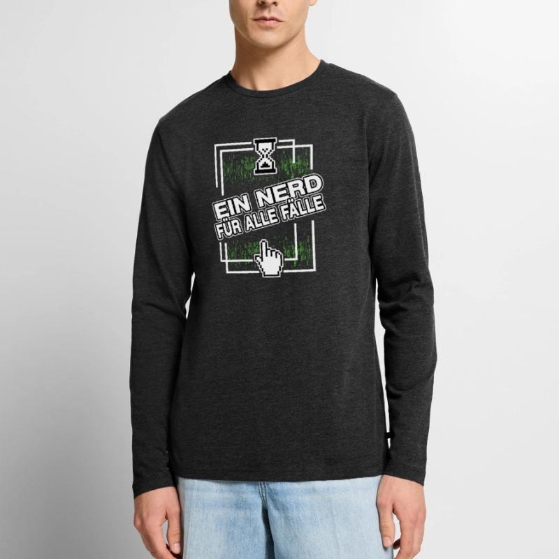 nerd administrator IT abteilung pixel coder Männer Premium Bio Langarmshirt