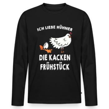 Ich Liebe Hühner - T-shirt manches longues Premium bio Homme - noir - Devant - Nico (187cm)