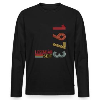 Geburtstag Geboren 1973 Mann Legendär seit 1973 - Männer Premium Bio Langarmshirt - Schwarz - Vorne - Nico (187cm)