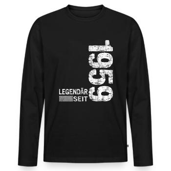 Geburtstag Geboren 1959 Mann Legendär seit 1959 - Männer Premium Bio Langarmshirt - Schwarz - Vorne - Nico (187cm)