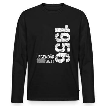 Geburtstag Geboren 1956 Mann Legendär seit 1956 - Männer Premium Bio Langarmshirt - Schwarz - Vorne - Nico (187cm)
