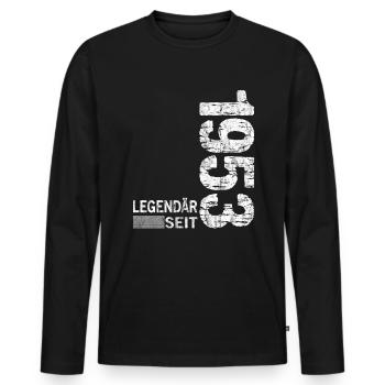 Geburtstag Geboren 1953 Mann Legendär seit 1953 - Männer Premium Bio Langarmshirt - Schwarz - Vorne - Nico (187cm)