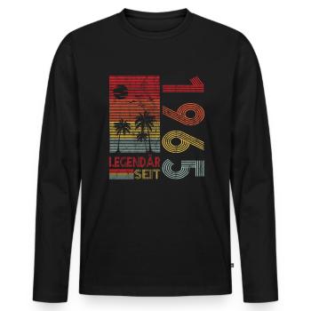 Geburtstag Geboren 1965 Mann Legendär seit 1965 - Männer Premium Bio Langarmshirt - Schwarz - Vorne - Nico (187cm)