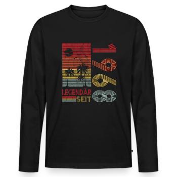 Geburtstag Geboren 1968 Mann Legendär seit 1968 - Männer Premium Bio Langarmshirt - Schwarz - Vorne - Nico (187cm)