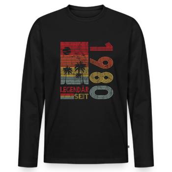 Geburtstag Geboren 1980 Mann Legendär seit 1980 - Männer Premium Bio Langarmshirt - Schwarz - Vorne - Nico (187cm)