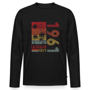 Geburtstag Geboren 1961 Mann Legendär seit 1961 - Männer Premium Bio Langarmshirt - Schwarz - Vorne - Nico (187cm)