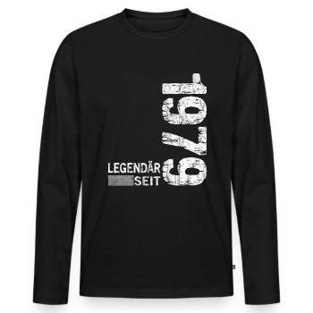 Geburtstag Geboren 1979 Mann Legendär seit 1979 - Männer Premium Bio Langarmshirt - Schwarz - Vorne - Nico (187cm)