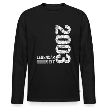 Geburtstag Geboren 2003 Mann Legendär seit 2003 - Männer Premium Bio Langarmshirt - Schwarz - Vorne - Nico (187cm)