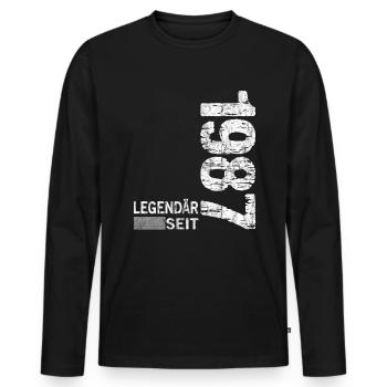 Geburtstag Geboren 1987 Mann Legendär seit 1987 - Männer Premium Bio Langarmshirt - Schwarz - Vorne - Nico (187cm)