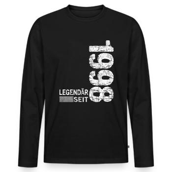 Geburtstag Geboren 1998 Mann Legendär seit 1998 - Männer Premium Bio Langarmshirt - Schwarz - Vorne - Nico (187cm)