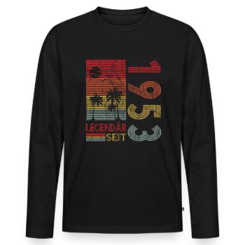 Geburtstag Geboren 1953 Mann Legendär seit 1953 - Männer Premium Bio Langarmshirt - Schwarz - Vorne - Nico (187cm)