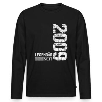 Geburtstag Geboren 2009 Mann Legendär seit 2009 - Männer Premium Bio Langarmshirt - Schwarz - Vorne - Nico (187cm)