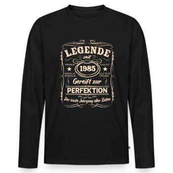 Legenden 1985 Geboren Geschenk Jahrgang 1985 - Männer Premium Bio Langarmshirt - Schwarz - Vorne - Nico (187cm)
