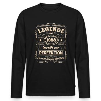 Legenden 1988 Geboren Geschenk Jahrgang 1988 - Männer Premium Bio Langarmshirt - Schwarz - Vorne - Nico (187cm)