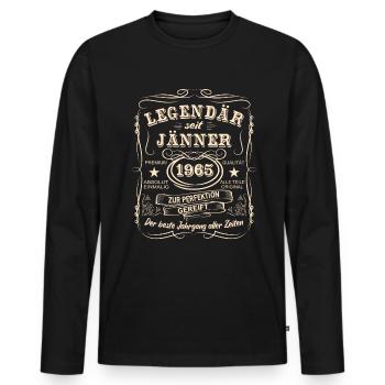 Legenden Jänner 1965 Geboren Jahrgang 1965 - Männer Premium Bio Langarmshirt - Schwarz - Vorne - Nico (187cm)