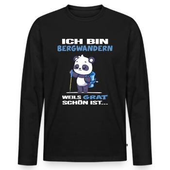 Bergwandern Gratwanderung Berghütte servus alpin - Männer Premium Bio Langarmshirt - Schwarz - Vorne - Nico (187cm)