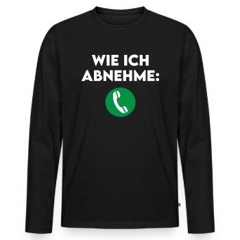 Wie Ich Abnehme: Fett Verbrennen Diät Lustig - Männer Premium Bio Langarmshirt - Schwarz - Vorne - Nico (187cm)