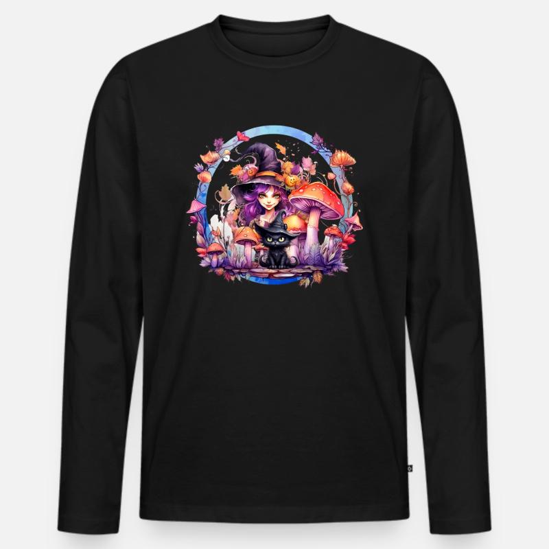 Witchy - Männer Premium Bio Langarmshirt - Schwarz
