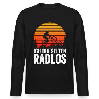Rarement vélo sans roues vélo de montagne vélo de route vélo - T-shirt manches longues Premium bio Homme - noir - Devant - Nico (187cm)