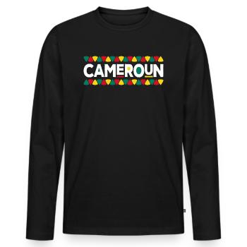 Camerounais Drapeau Cameroun - T-shirt manches longues Premium bio Homme - noir - Devant - Nico (187cm)