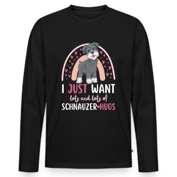 Doux Schnauzer Dog Lover Kawaii - T-shirt manches longues Premium bio Homme - noir - Devant - Nico (187cm)