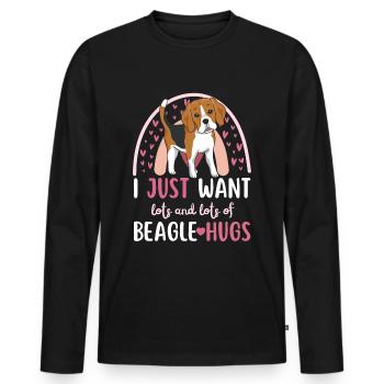 Sweet Beagle Lover Kawaii - T-shirt manches longues Premium bio Homme - noir - Devant - Nico (187cm)