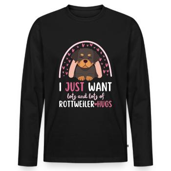 Doux Rottweiler amateur kawaii - T-shirt manches longues Premium bio Homme - noir - Devant - Nico (187cm)