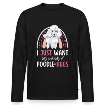 Süßer Pudel Liebhaber Kawaii - Männer Premium Bio Langarmshirt - Schwarz - Vorne - Nico (187cm)