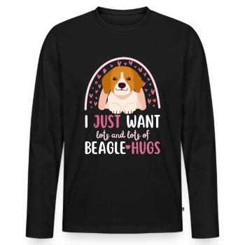 Sweet Beagle Lover Kawaii - T-shirt manches longues Premium bio Homme - noir - Devant - Nico (187cm)