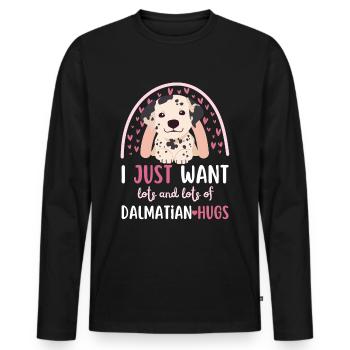 Süßer Dalmatiner Liebhaber Kawaii - Männer Premium Bio Langarmshirt - Schwarz - Vorne - Nico (187cm)