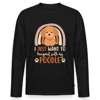 Süßer Pudel Liebhaber Kawaii - Männer Premium Bio Langarmshirt - Schwarz - Vorne - Nico (187cm)