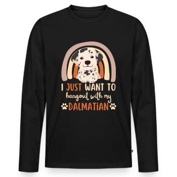 Süßer Dalmatiner Liebhaber Kawaii - Männer Premium Bio Langarmshirt - Schwarz - Vorne - Nico (187cm)