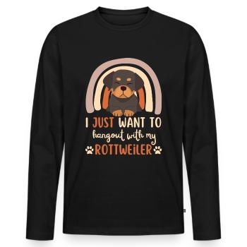 Doux Rottweiler amateur kawaii - T-shirt manches longues Premium bio Homme - noir - Devant - Nico (187cm)